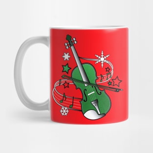 Christmas Violin with Notes and Stars Mug